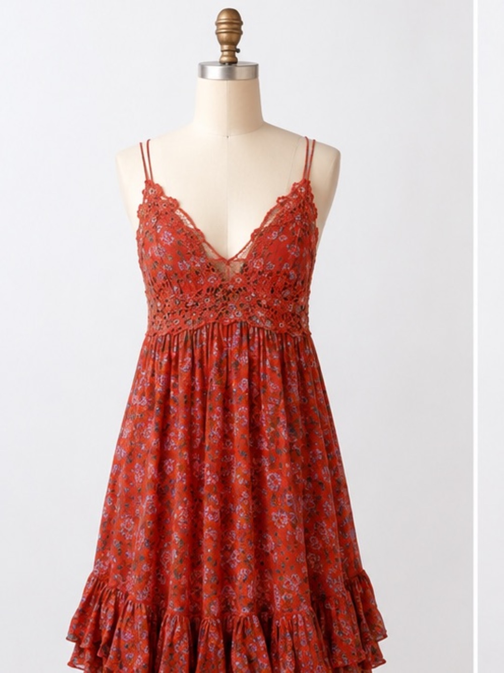 Free People Adela Floral Lace Slip Sundress – Size Small